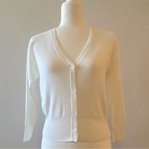 PESERICO button-up knitted cardigan, optical white, NWT